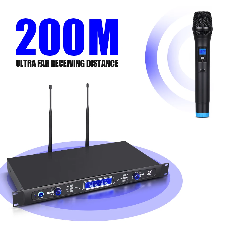 Debra audio Pro 80*2 выбираемый канал UHF беспроводная версия с двумя микрофонами для