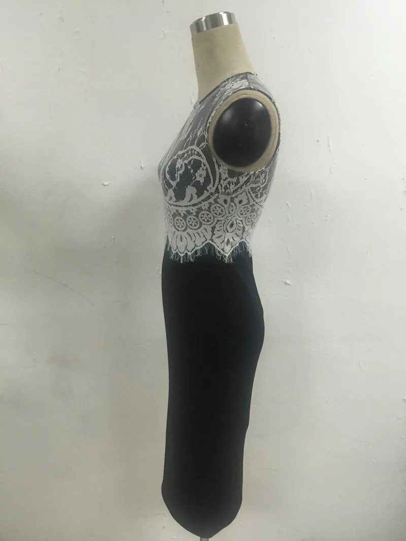 womens sexy dresses party night club dress Black Red Slim Top selling sleeveless Lace Embroidery work elegant big size XXL | Женская