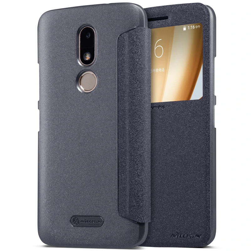 Оригинал nillkin новый блеск для moto m (xt1662) кожа case откидная крышка ударопрочный