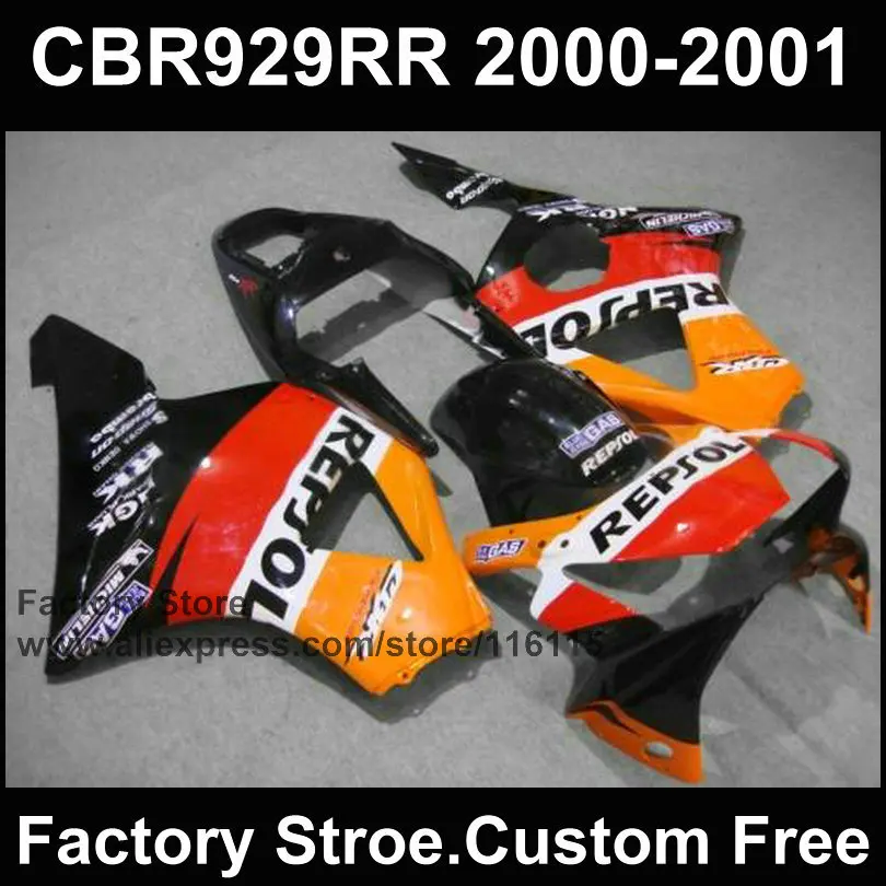 Комплект обтекателей для мотоцикла из АБС пластика HONDA CBR929RR 2000 2001 CBR 929RR 00 01 900RR