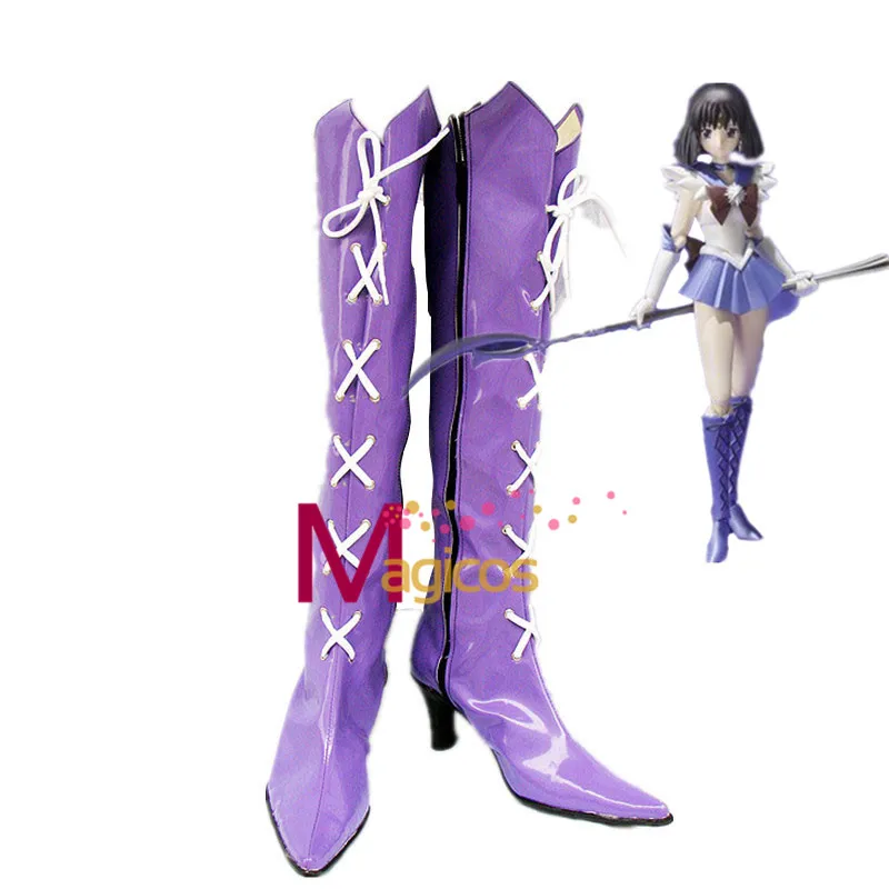 Аниме Сейлор Мун Сатурн косплей обувь для вечеринки фиолетовые красивые саги на