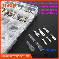 270pcslot crimp terminal femalemalesheath splice spade connector splice with case 2 8mm 4 8mm 6 3mm