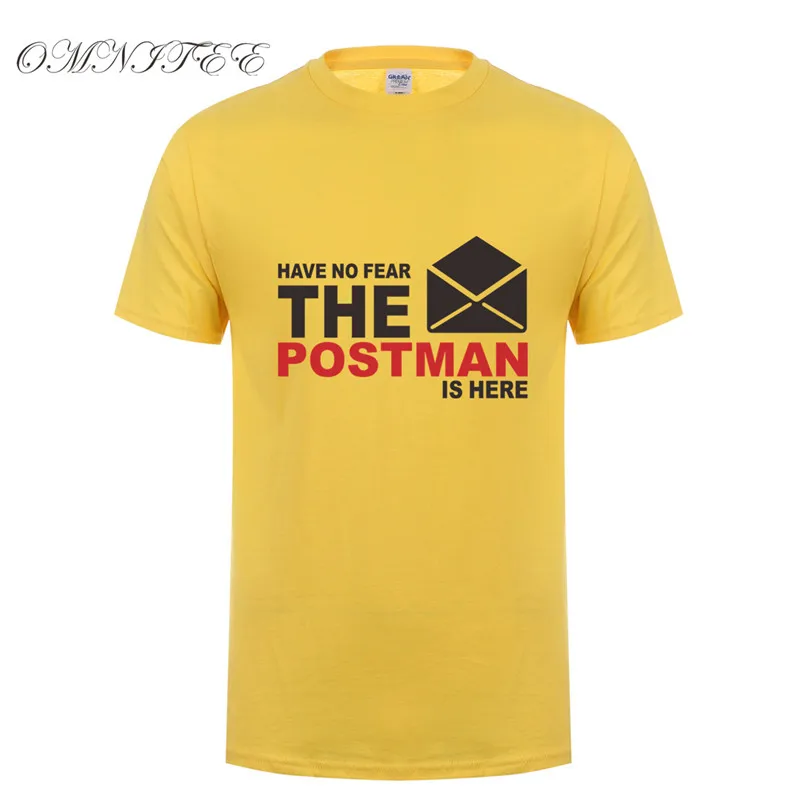 Мужская хлопковая футболка с коротким рукавом Have no Fear The Postman is here OT 644|men summer|fashion