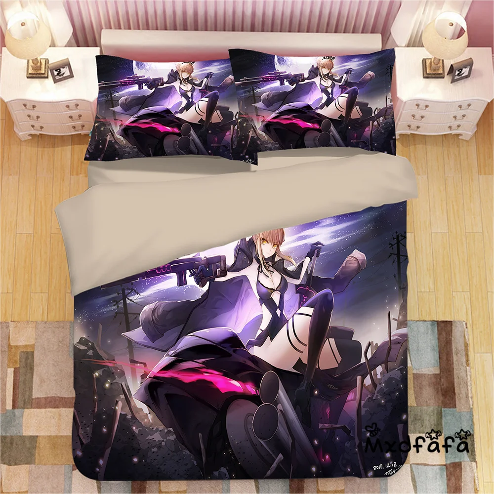 Mxdfafa Anime Fate Grand Order Duvet Cover Sets 3D Bedding Set Manga Comforter Bedding Sets with 1 Duvet Cover + 2 Pillowcases