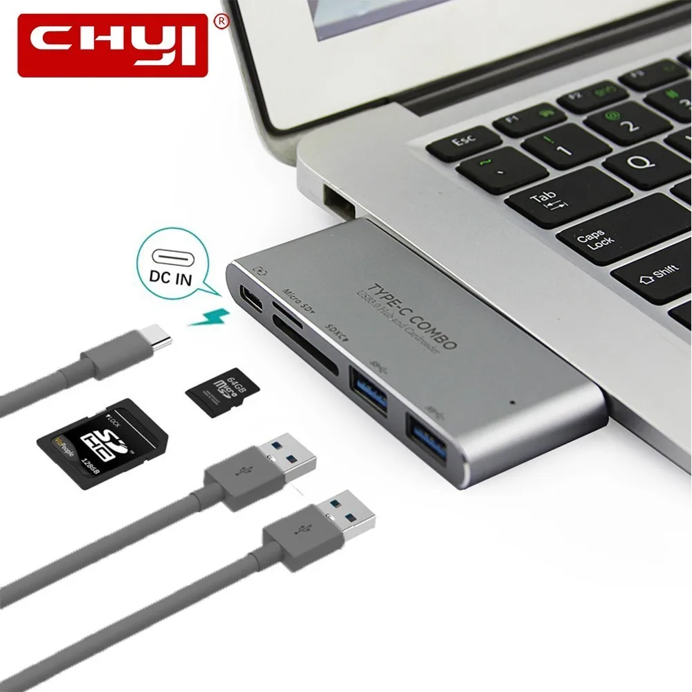 CHYI Type C 3 1 USB 0 концентратор комбинированный Micro SD/SD кардридер мульти