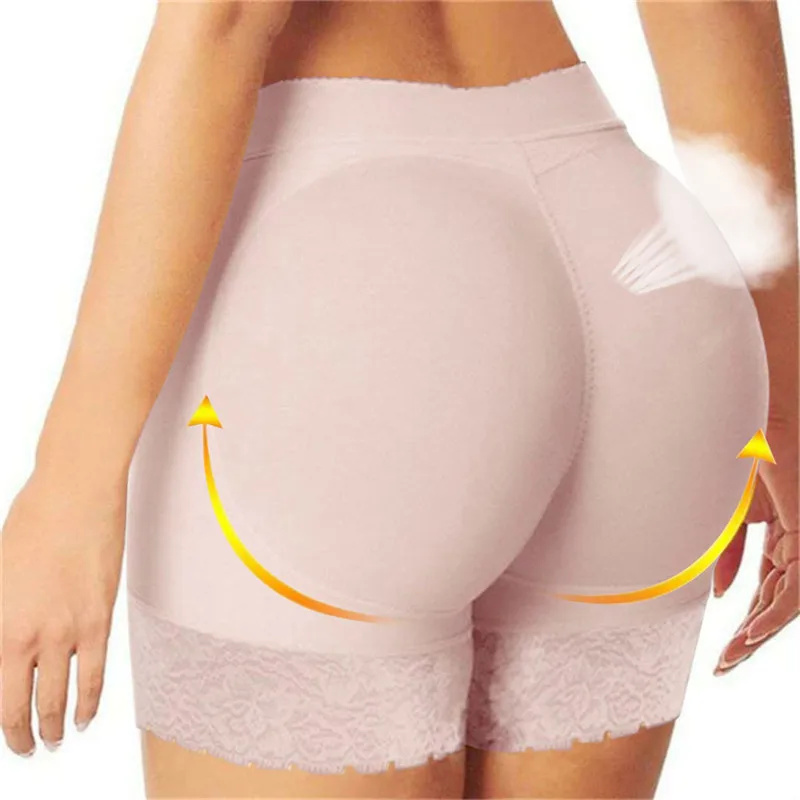 fashion apricot Женский пояс ningmi, большая задница, подтяжка ягодиц, попа, усилитель бедер, Корректирующее белье для тела, мягкие трусики, тренажер для талии, короткие кружевные Корректирующие трусы - Цвет: fashion apricot