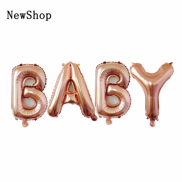 40 дюймов розовое золото 'BABY' Love письмо воздушный шар с днем рождения гелиевые