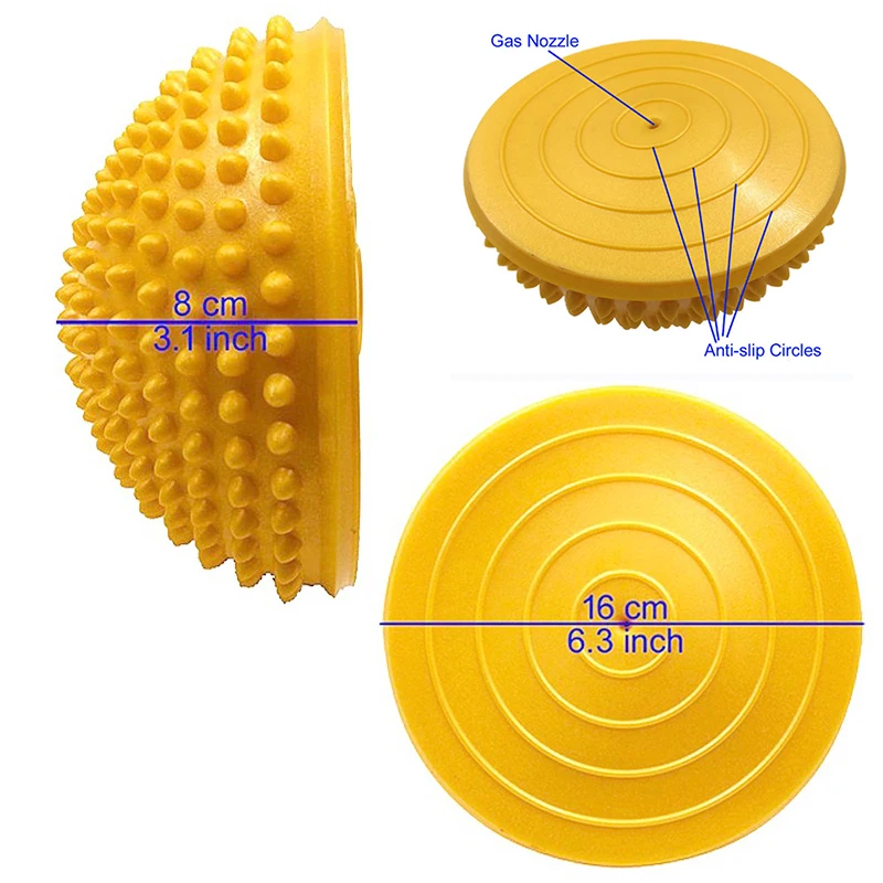 16cm Yoga Ball PVC Inflatable Massage Point Half Fit Pilates Fitness Exercise Balancing Stepping Stones | Спорт и развлечения