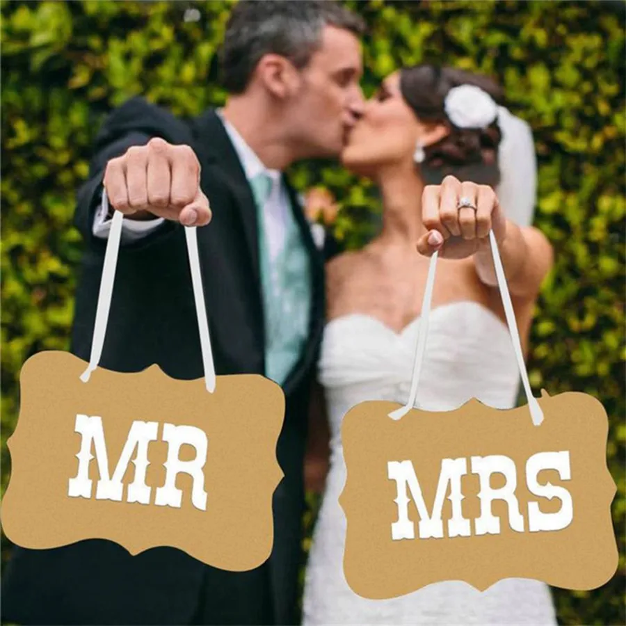 2 шт./компл. сделай сам гирлянда на стул с надписями Mr & Mrs свадебные баннеры