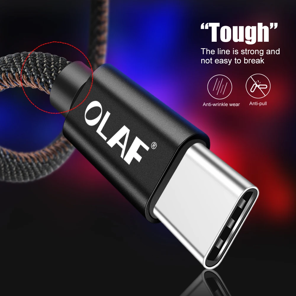 Кабель USB Type C OLAF 1 м 2 кабель для быстрой зарядки и передачи данных Samsung Galaxy S9 Note 9