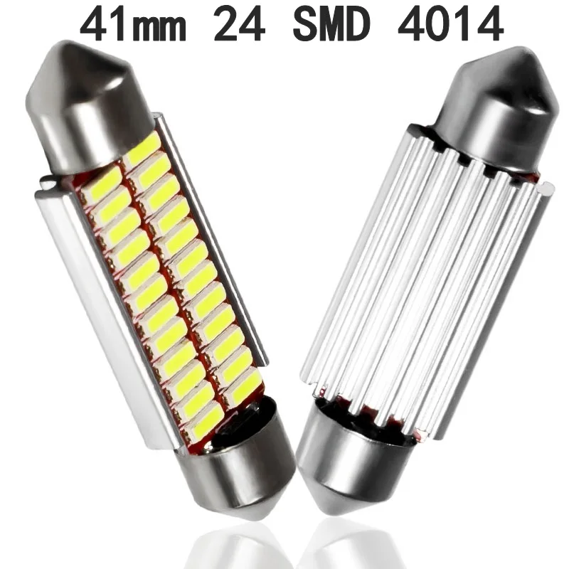 10 шт. гирлянда 31 мм 36 39 41 C5W C10W 12 16 20 24 SMD 4014 светодиодная лампа CANBUS для салона