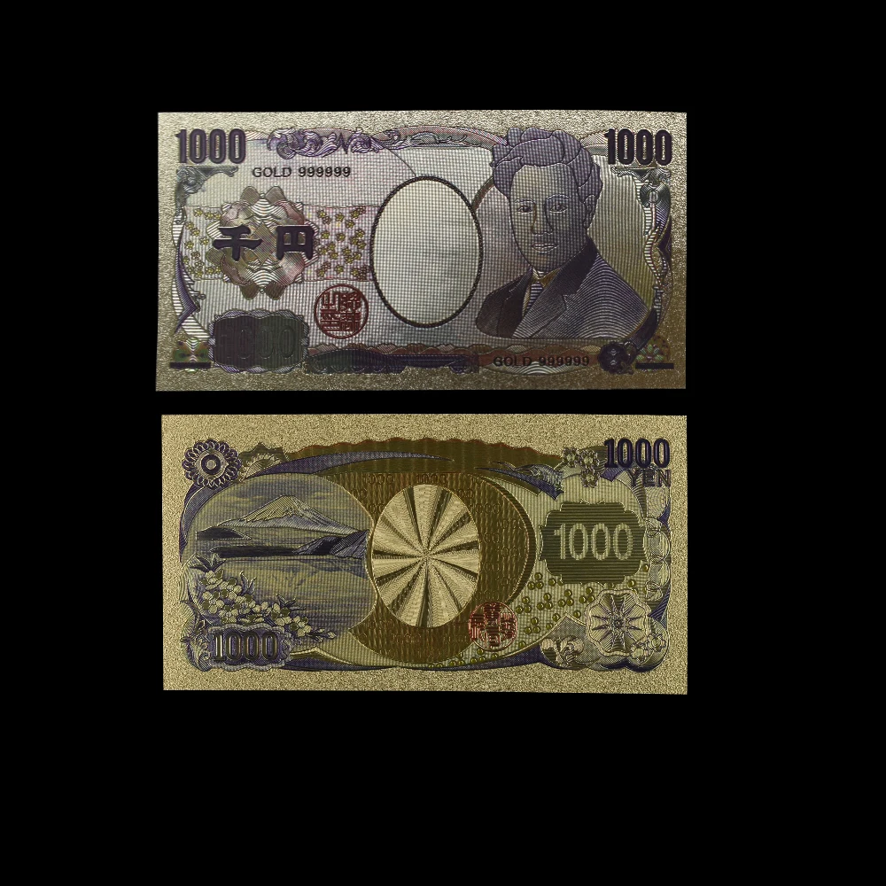 10 шт./компл. 1000 японский Юань красочная Золотая фольга банкноты для подарка