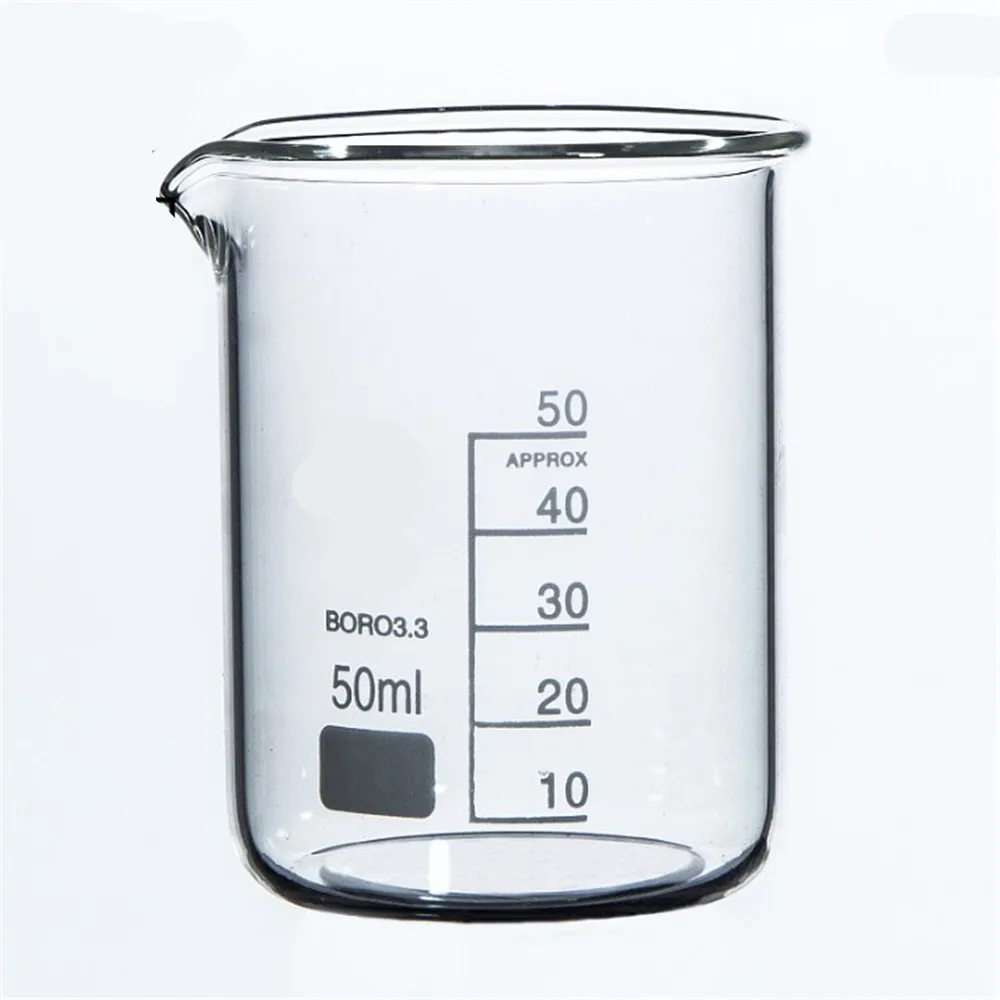 

4pcs/ 50mL Glass Beaker Low Form New Chemical Lab Glassware