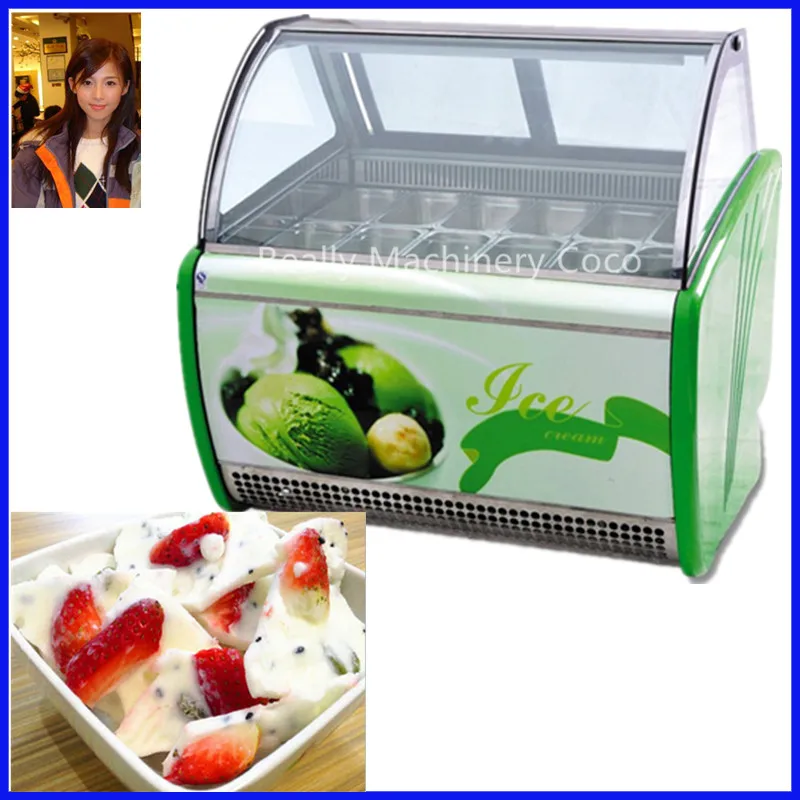 Новый дизайн 12 кастрюль холодильник для мороженого витрина|pan ice cream|ice cream panice pan |