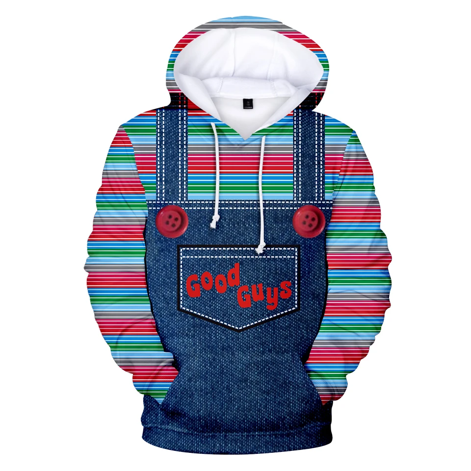 The evil Good Guys toy 3D hoodies men/women halloween Chucky harajuku hoodie sweatshirt Fashion pullover Jacket coat 4XL Clothes