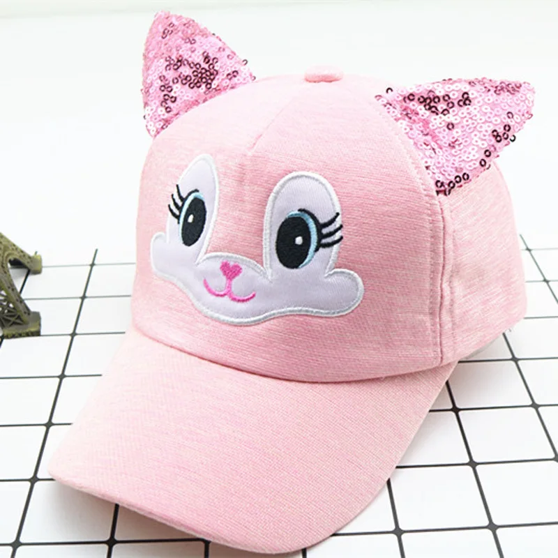 Черная симпатичная шляпа кошки для девочки унисекс ребенок Snapback повседневная