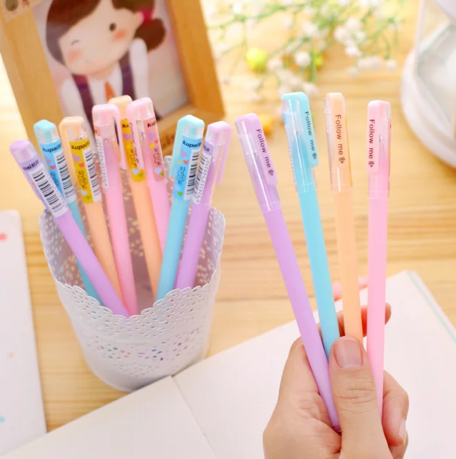 

6 Pcs/set Cute stationery cute jelly gel pen smooth writing exam dedicated signature pens syringe pen office school supplies pen