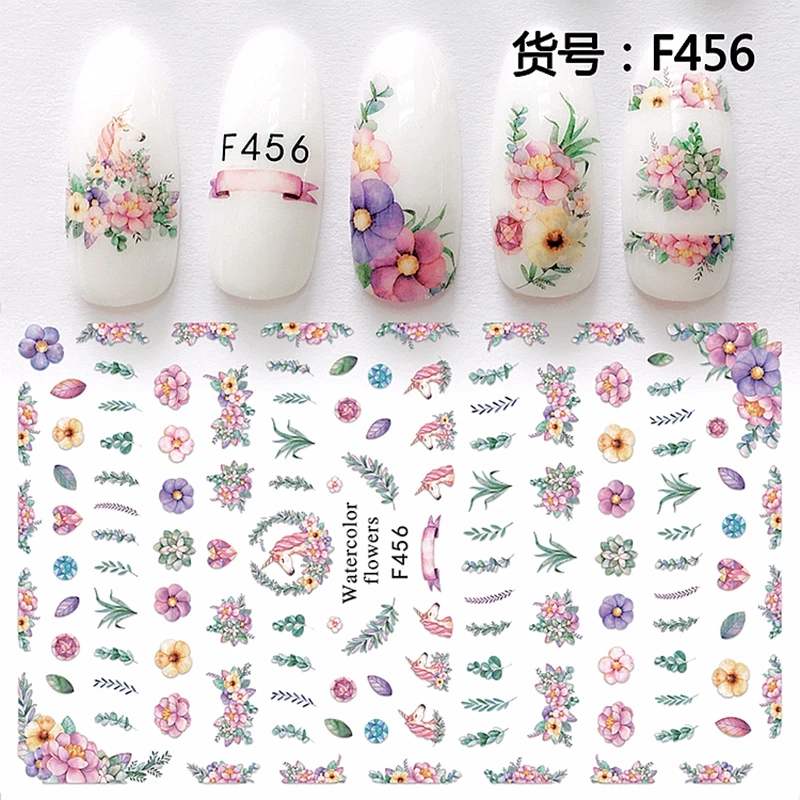 

5 sheets self adhesive nail art decorations stickers and decals acrylic manicure nails supplies tool unicorn heavenly horse
