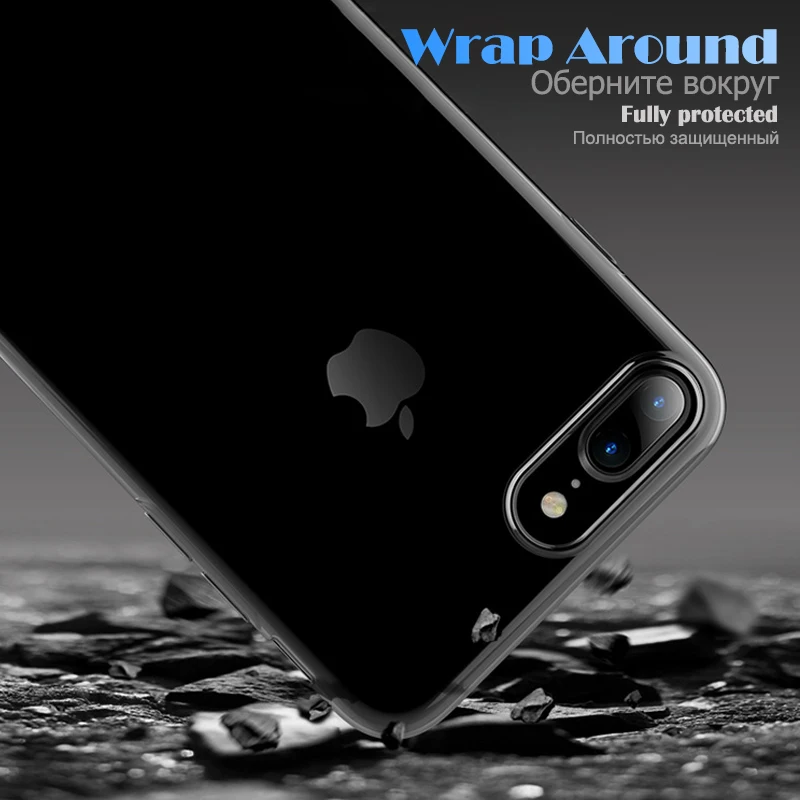 Ультра тонкий прозрачный чехол для iPhone X 10 Xs Max Xr 5 5S Чехлы мягкие из кожи TPU 6/6 S 7 8