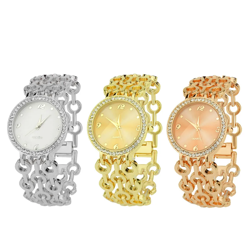 Women Round Full Diamond Bracelet Watch relogio feminino Features Stainless Steel band Fashion Ladies Watches Exquisite clockB30 | Наручные