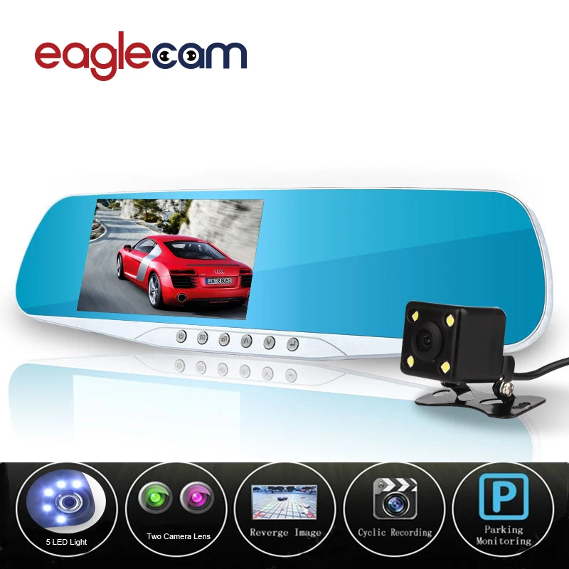 Hot Sale Car Camera Mirror Novatek 96655 Dvr Blue Review Digital Video Recorder Auto Registrator Night Vision FHD DVR | Автомобили и