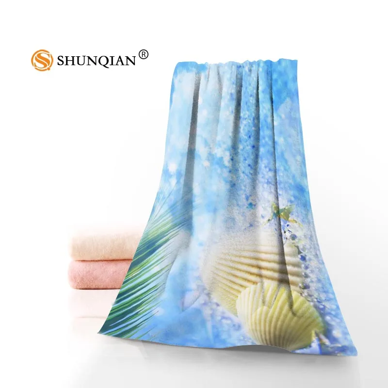 New Custom Seashells Towel Printed Cotton Face/Bath Towels Microfiber Fabric For Kids Men Women Shower | Дом и сад