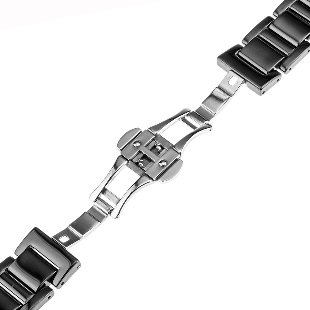 16 мм 18 20 полностью керамический ремешок для часов Tissot 1853 T035 PRC200 T055 T097 Бабочка