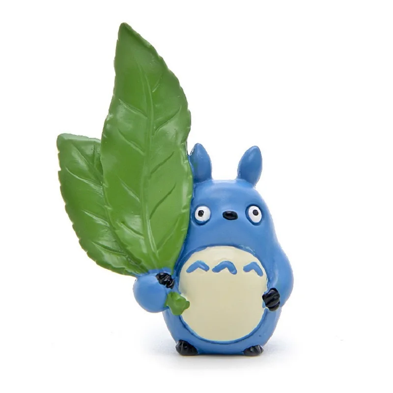 Studio Ghibli Мой сосед Тоторо Игрушечные лошадки синий махнул большой зеленые листья