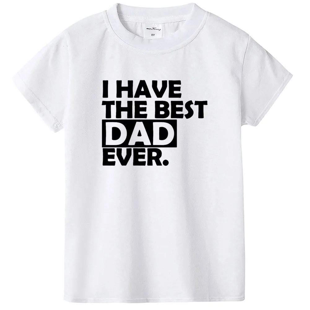 Белая детская футболка с надписью «I Have The Best Dad& I Have The Best Mom» Детская футболка для маленьких мальчиков и девочек летние одинаковые топы с короткими рукавами для близнецов