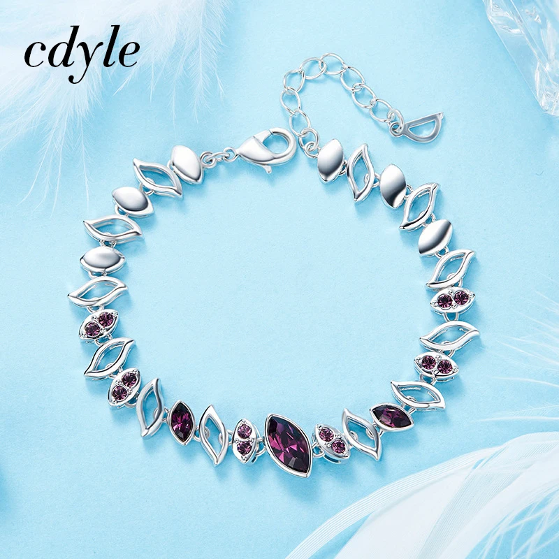 Cdyle Embellished with crystal Luxury Bracelet Women Bracelets &amp Bangle Trendy Blue Purple Color Option Chic | Украшения и