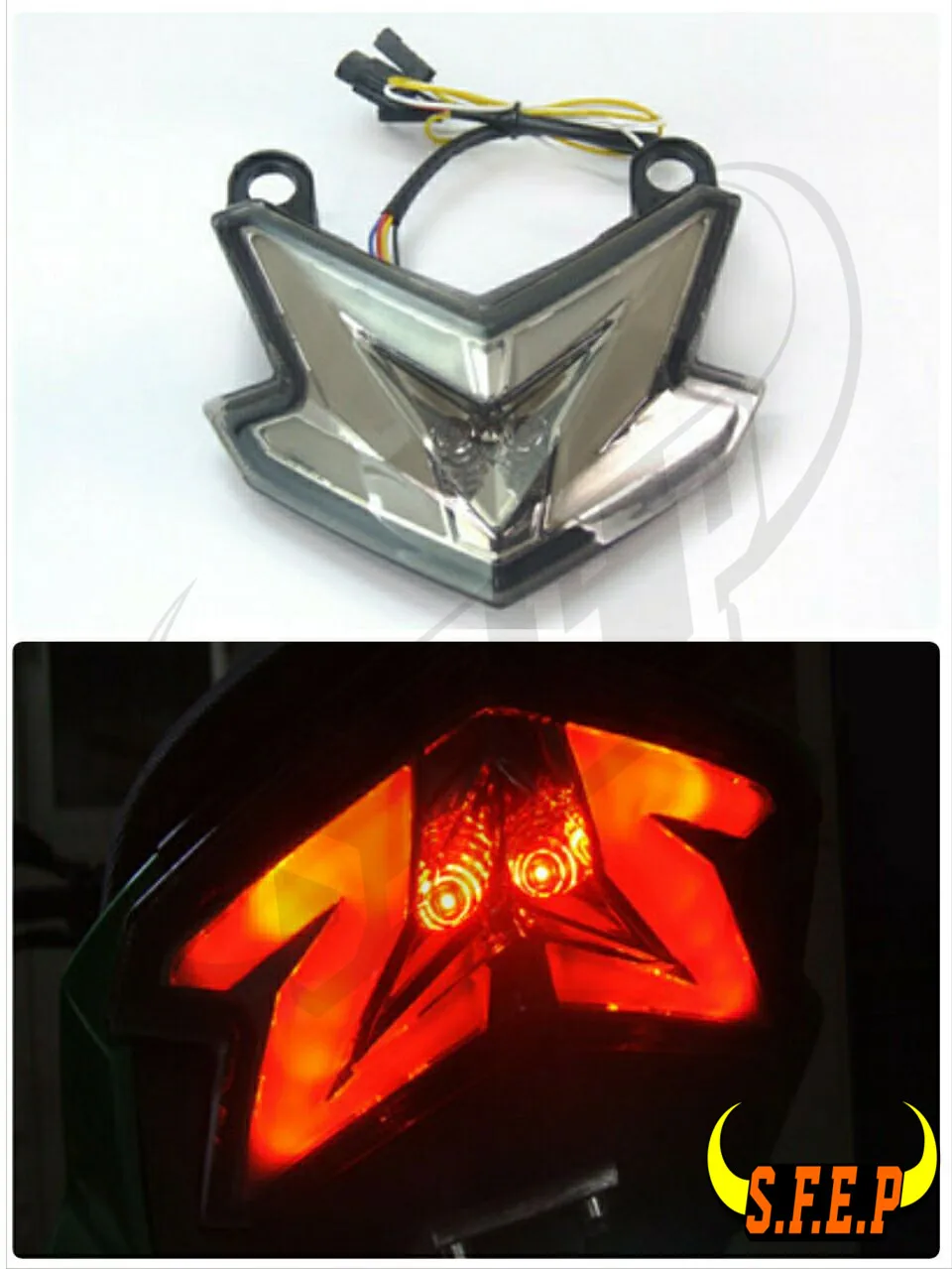 

LED Motorcycle Rear Integrated Tail Light Brake Turn Signals Smoke For Kawasaki Z800 ZX6R/636 2013-2016