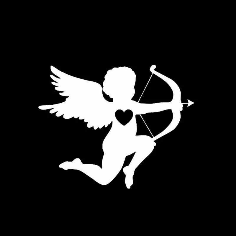 YJZT 13.8*11CM Shot Someone's Heart Baby Angel Decal Black/Silver Silhoutte Vinyl Covering The Body Car Sticker C20-1253 | Автомобили
