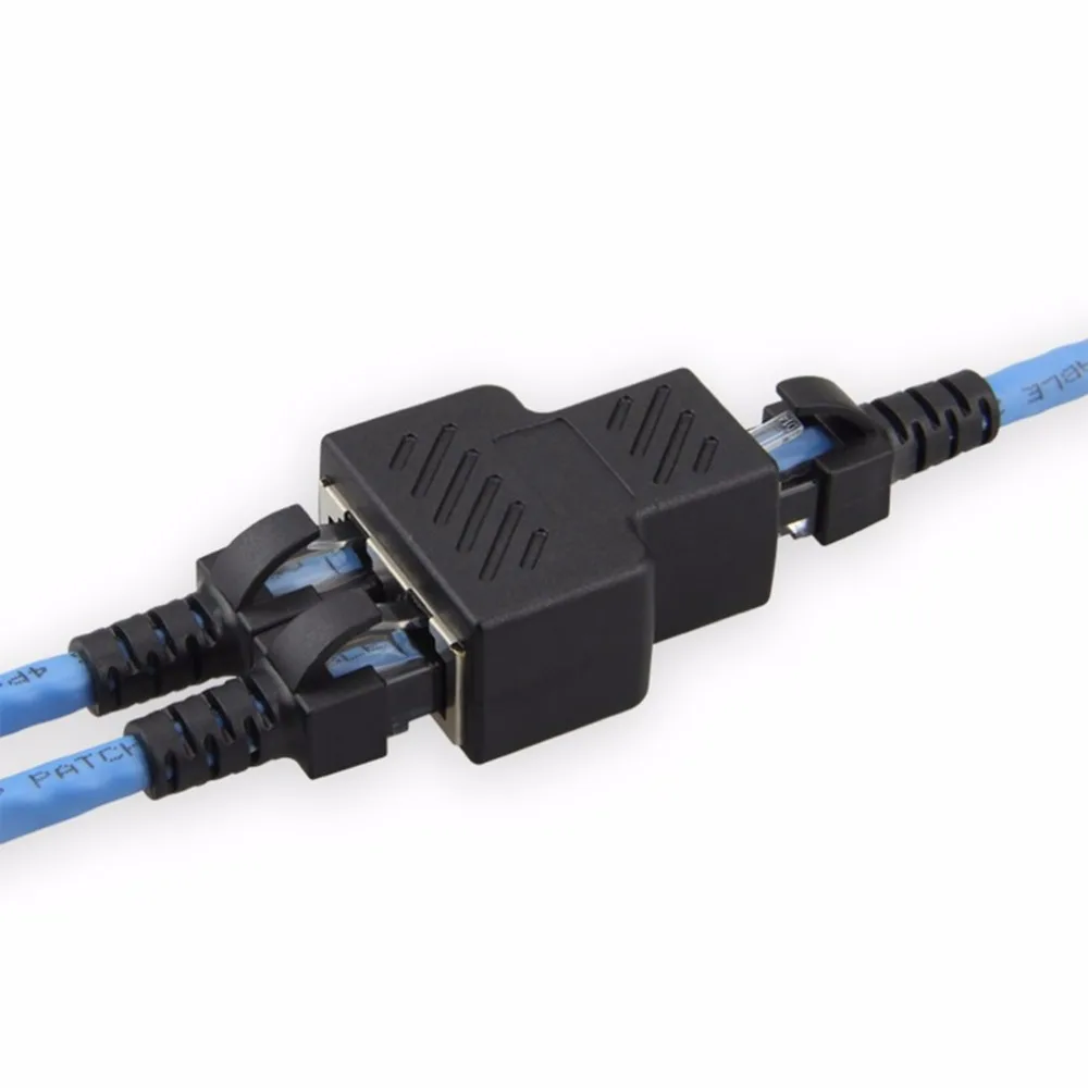 2 шт. RJ45 Ethernet LAN Сетевой кабель Y сплиттер 3 Порты Кабельный соединитель от 1 до