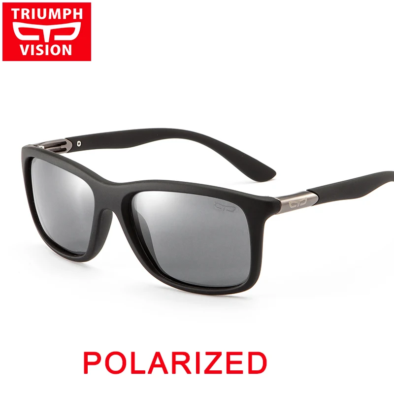 TRIUMPH VISION, квадратные солнцезащитные очки для вождения, мужские, фирменный дизайн, градиентные солнцезащитные очки, мужские, черные, матовые, поляризационные, Oculos de sol - Цвет линз: 004P