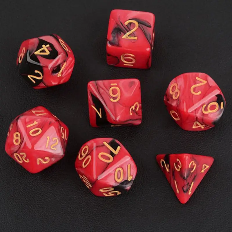 7 шт. набор игральных костей с эффектом туманности покер d& d d4 d6 d8 d10 d% d12 d20 многогранные TRPG игры rpg игры в кости
