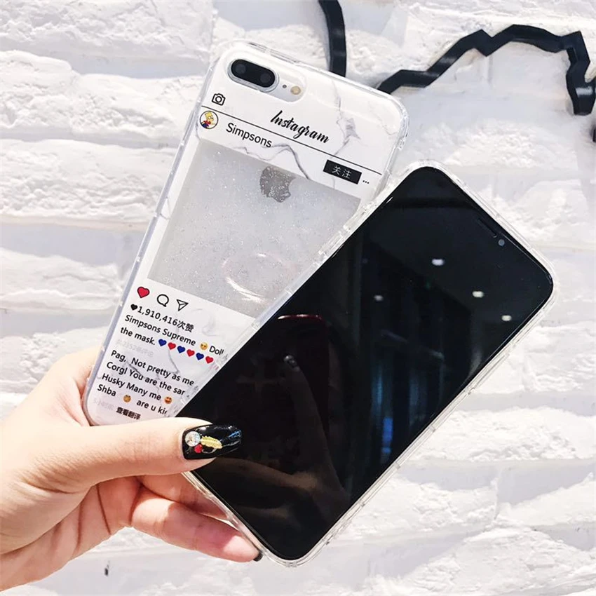 Чехол для телефона с сердечком и жидким твердым поликарбонатом iPhone 6 6S 7 8 Plus X XS XR MAX
