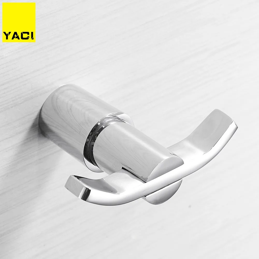 YACI Towel hook Copper Double Coat Zinc Alloy Chrome Finish Wall Hanger Bathroom Robe for Accessorie | Обустройство дома