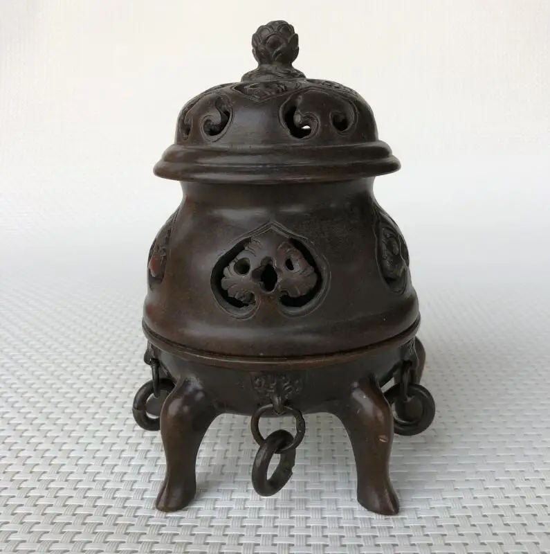 Чистая медь император печь Xuande печи пять футов курильница катушки сандалового