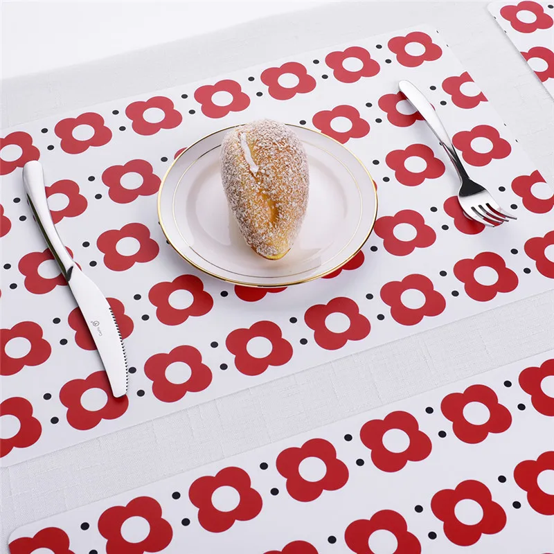 2 шт. маленький красный цветочный геометрический домашний коврик для стола