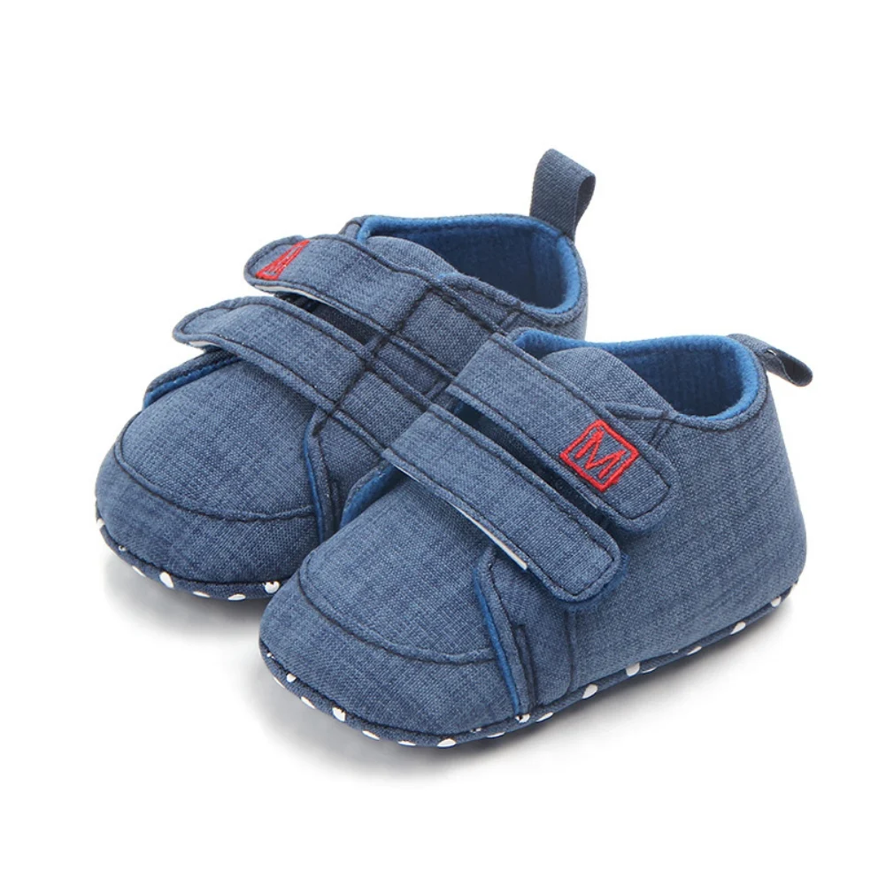 

Newborn Baby Boy Canvas First Walker solid color casual Toddler Non-slip Soft Bottom Shoes 0-12M