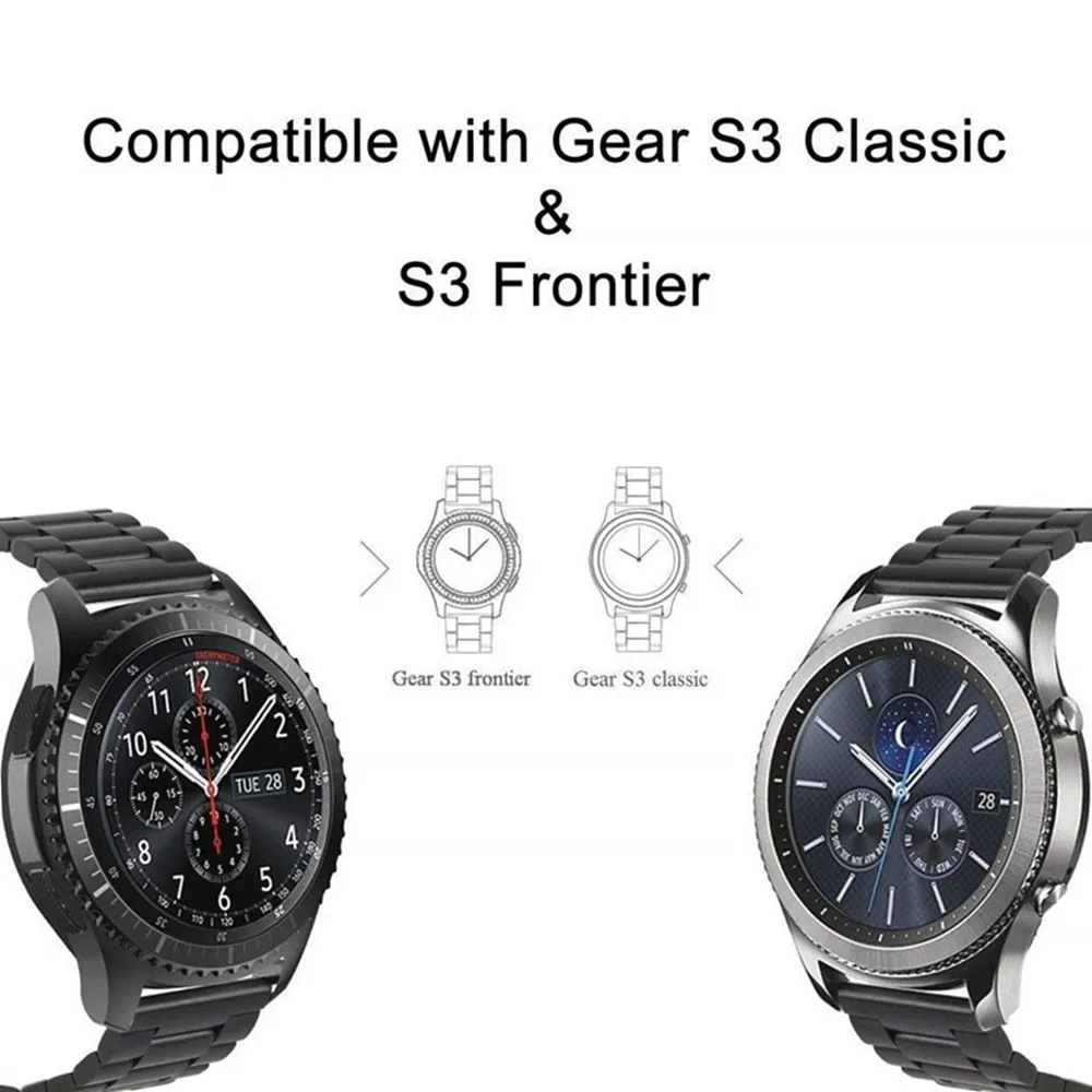 46 мм ремешок из нержавеющей стали для Samsung Gear S3 Frontier/классические 22 часов Смарт