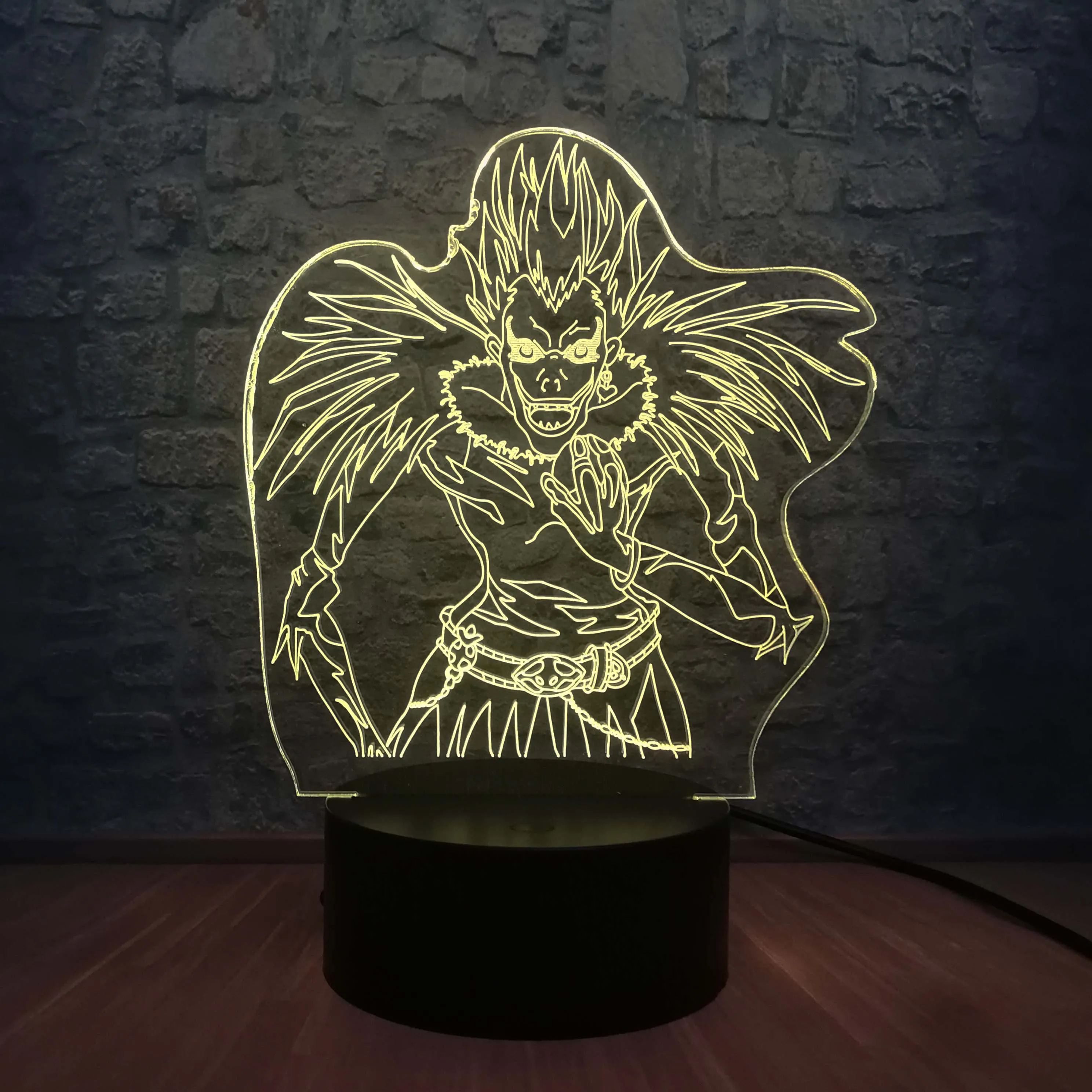 Death Note Ryuuku экшн фигурки 3D иллюзия настольная лампа 7 цветов меняющий ночной