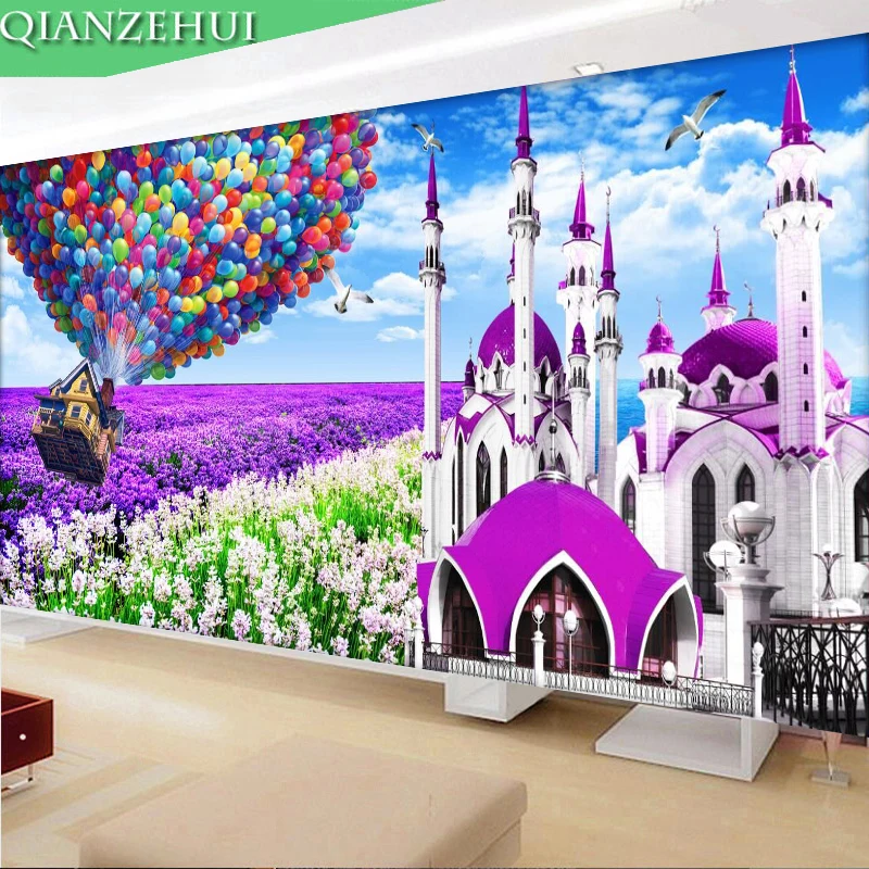 QIANZEHUI рукоделие DIY Лавандовый замок вышивка крестиком Европейский Замок Пейзаж