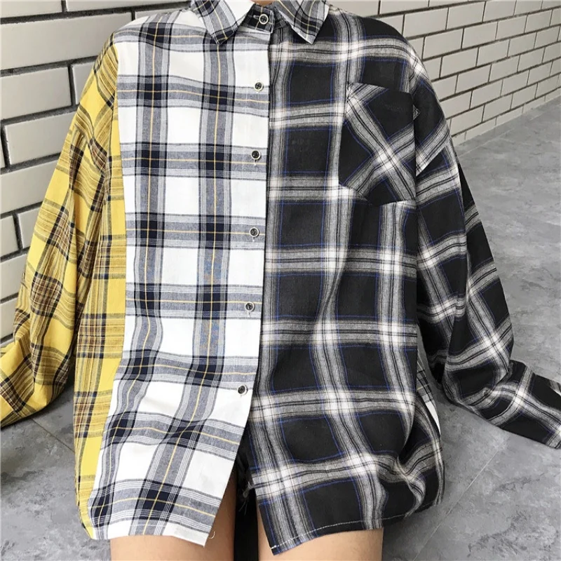 2017 fall new Women Blouse Long Sleeve plaid Casual female Shirt Tops Female ClothingYZX36 |