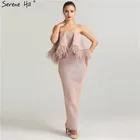 Сексуальное страусиное вечернее платье с русалочкой, модное вечернее платье без рукавов с перьями, длинное 2021, Serene Hill QA8021