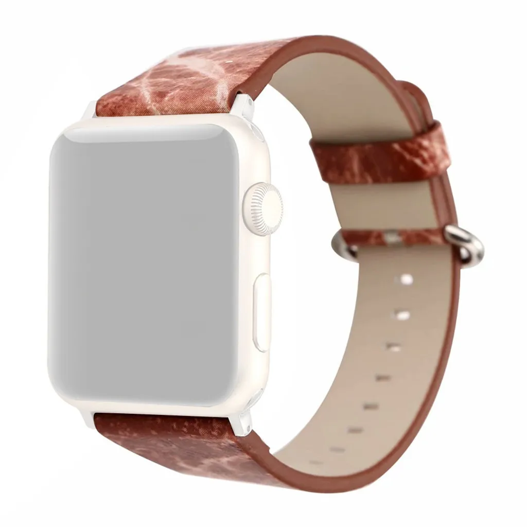 Мраморные часы с кожаным ремешком ремешок для Apple iwatch 4 Smart Watch 40 мм часов Замена