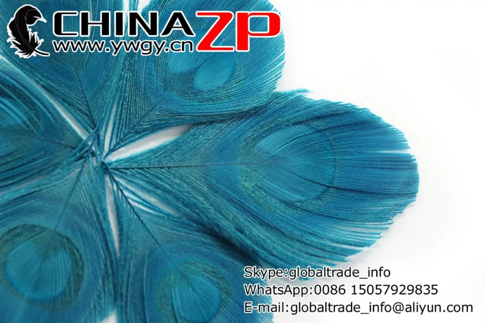 Завод CHINAZP 100 шт./лот отборные окрашенные бирюзовые Окрашенные Перья павлина для