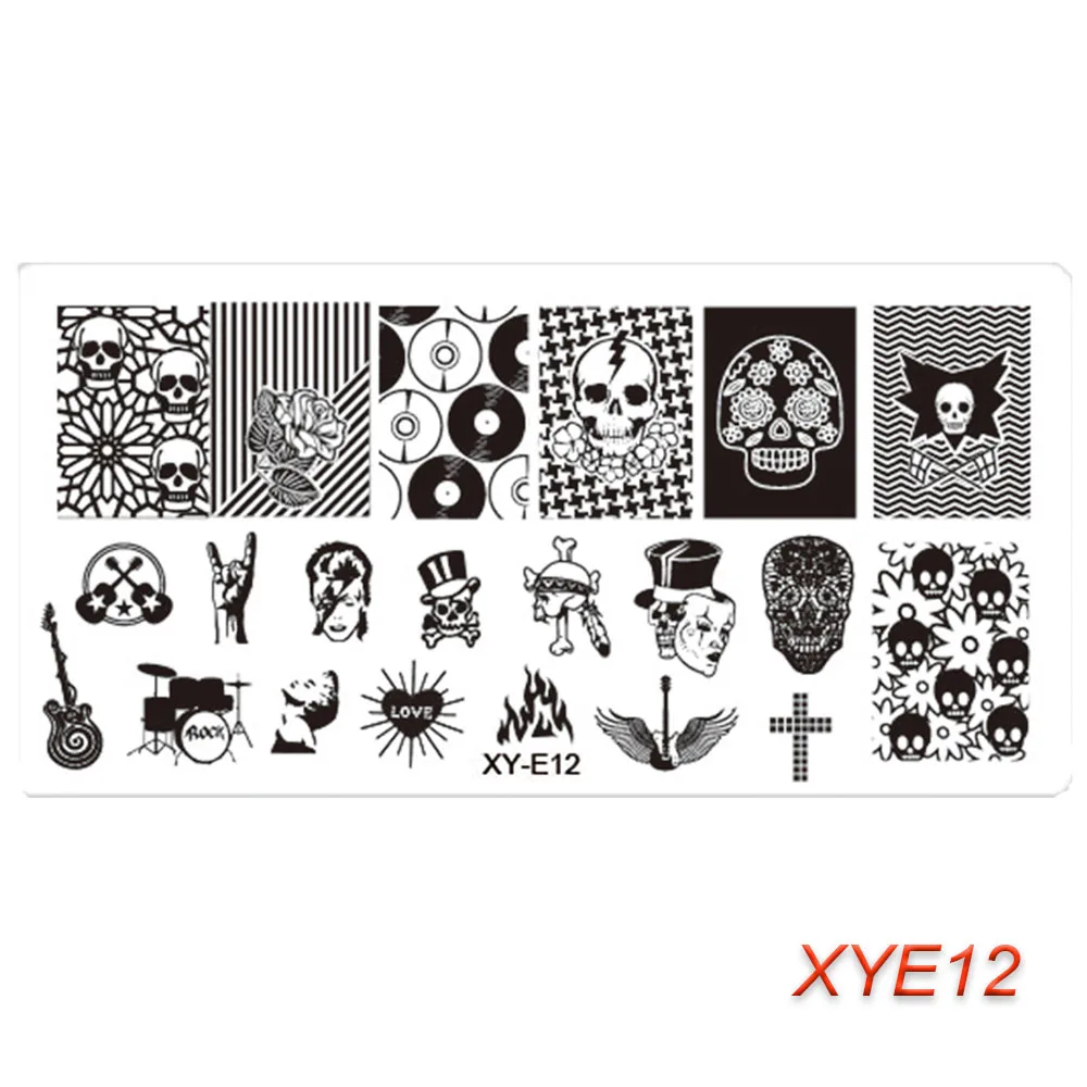 1pcs Halloween Nail Stamping Templates Spider Skull Image Plates For Nails Fashion Manicure Decorations Tools TRXYS/XYE|Шаблоны для