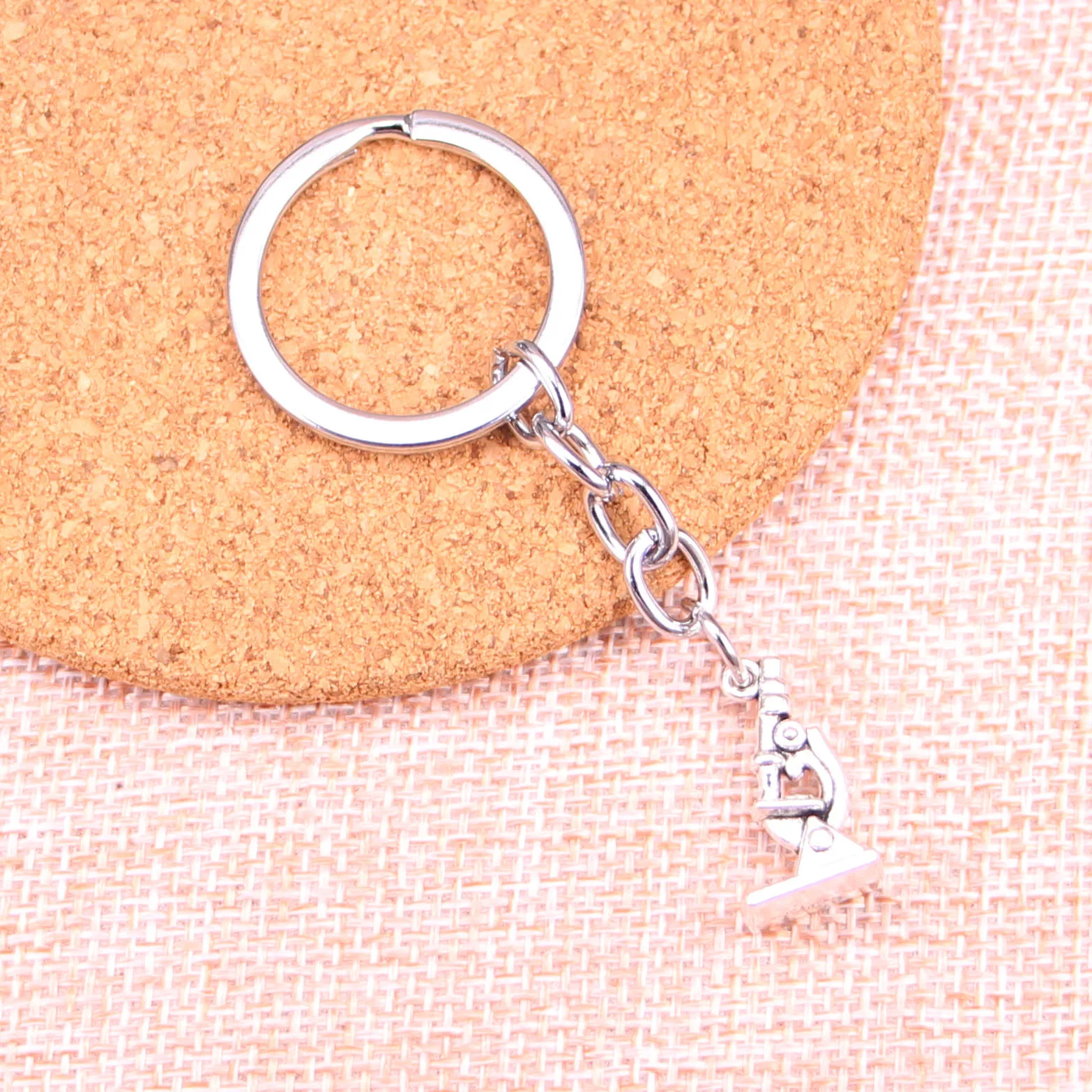 Car Key Ring Pendant Silver Color Metal Chains Accessory Wholesale Vintage microscope instrument Keychain | Украшения и