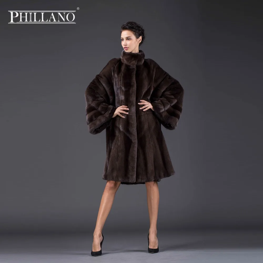 2016 PHILLANO Меховое Пальто Рукав летучая мышь Тёплая Зимняя Одежда Парка Шубы Из Меха